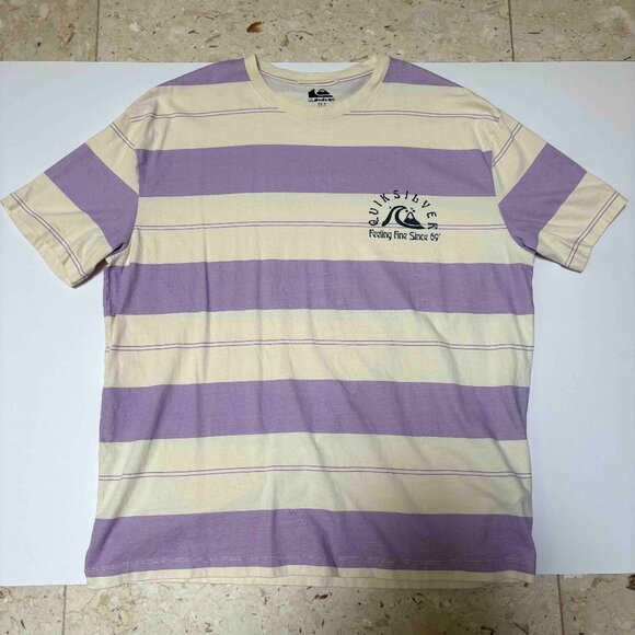 Quiksilver Oversized Boyfriend Fit Striped Women's T-Shirt - Picture 1 of 6